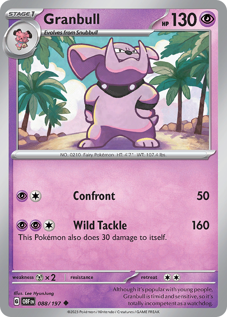 Granbull – Obsidian Flames 088/197 Pokémon card