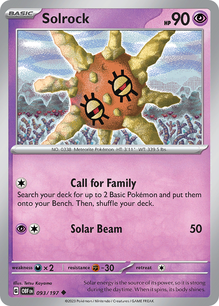 Solrock – Obsidian Flames 093/197 Pokémon card