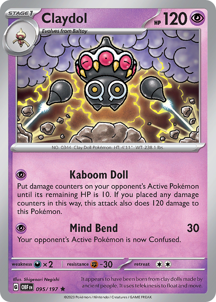 Claydol – Obsidian Flames 095/197 Pokémon card