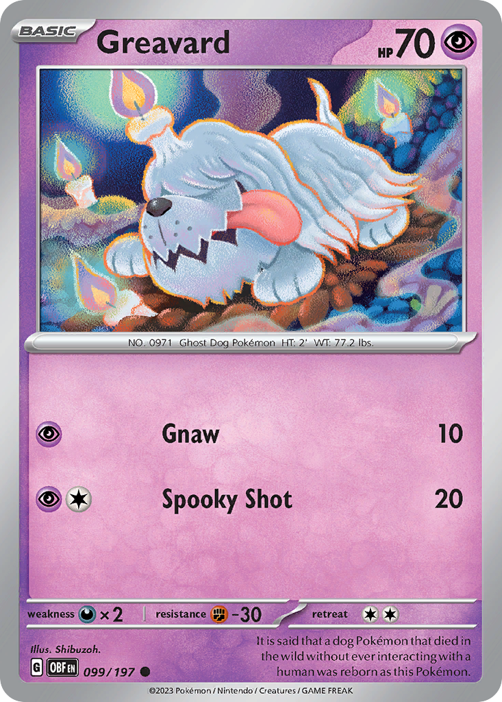 Greavard – Obsidian Flames 099/197 Pokémon card