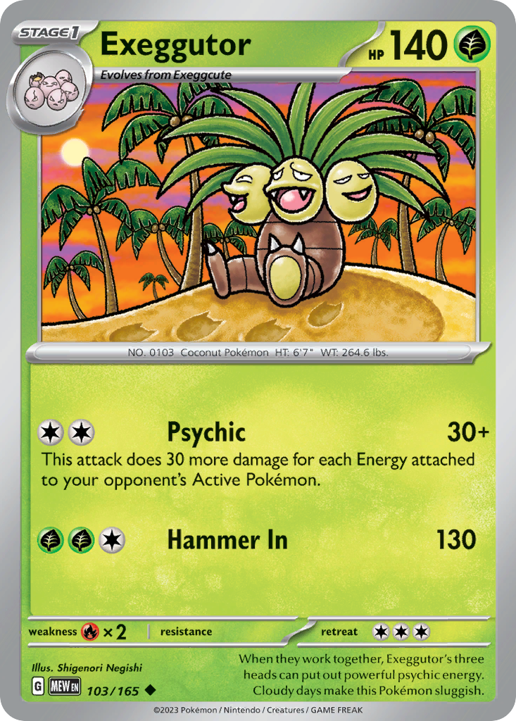 Exeggutor – 151 103/165 Pokémon card