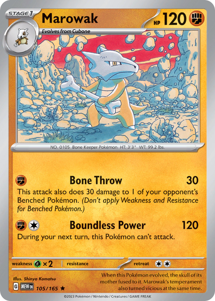 Marowak – 151 105/165 Pokémon card