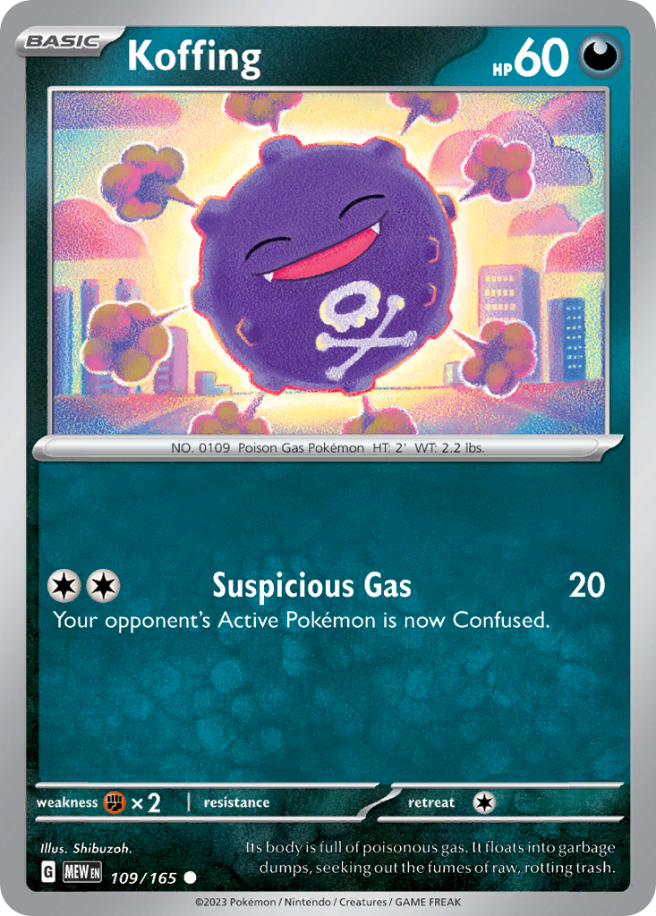 Koffing – 151 109/165 Pokémon card