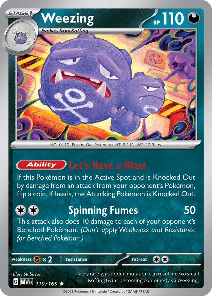 Weezing – 151 110/165 Pokémon card