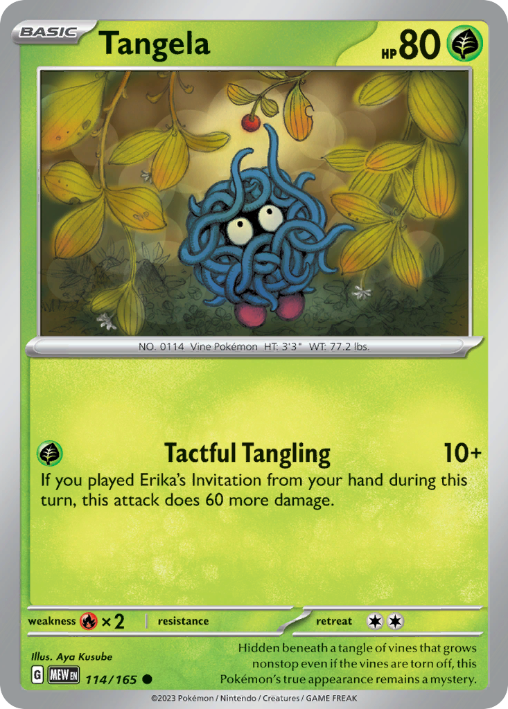Tangela – 151 114/165 Pokémon card
