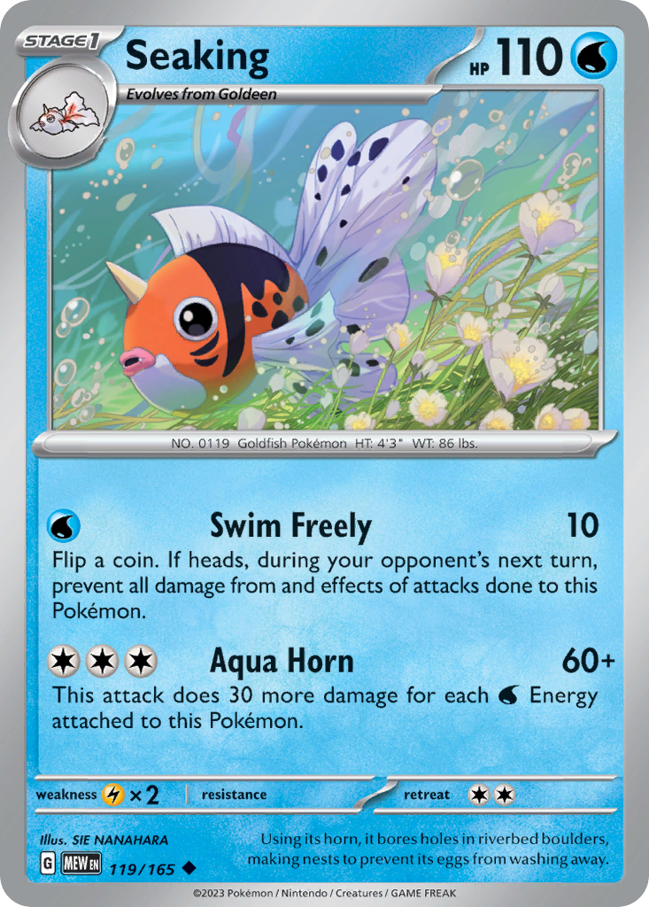 Seaking – 151 119/165 Pokémon card