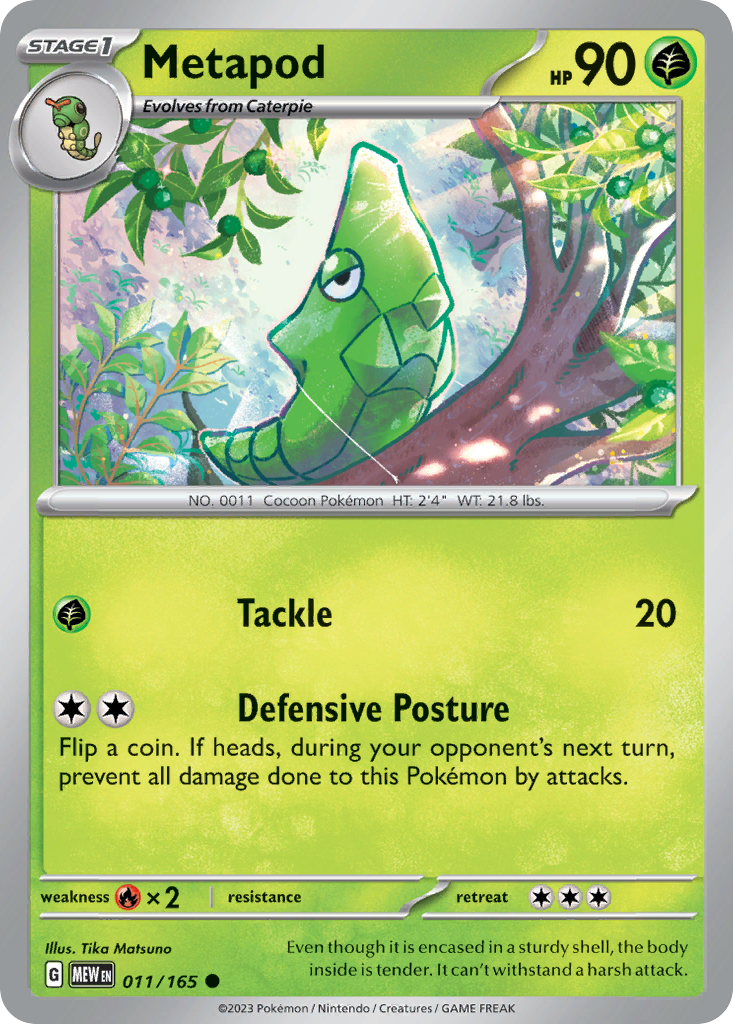 Metapod – 151 011/165 Pokémon card