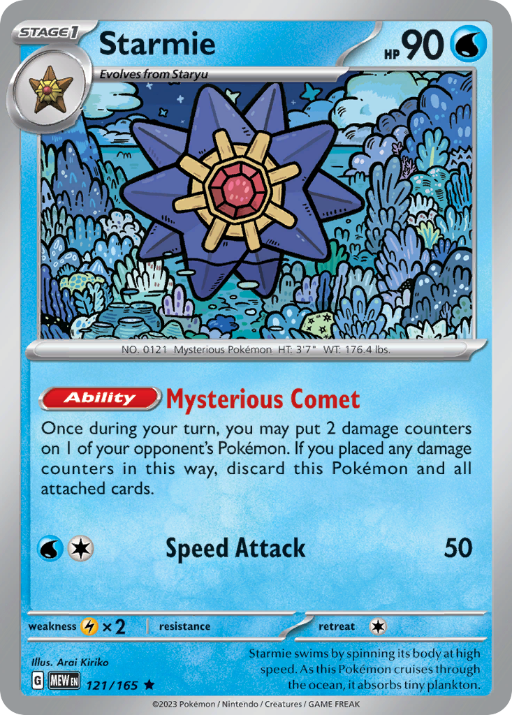 Starmie – 151 121/165 Pokémon card