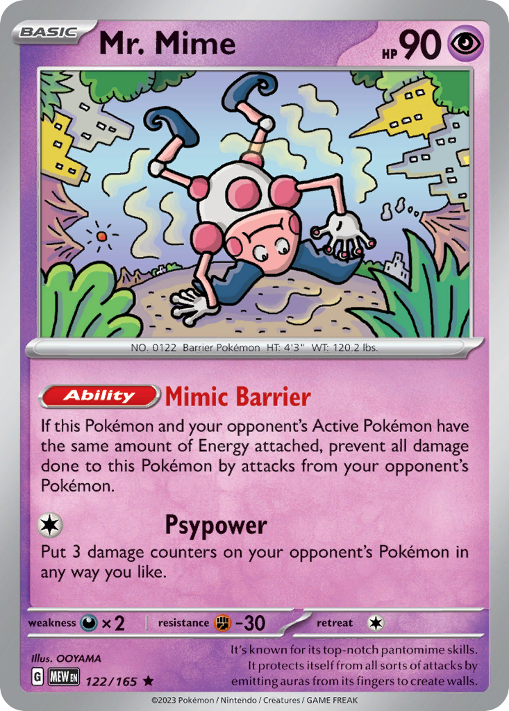 Mr. Mime – 151 122/165 Pokémon card
