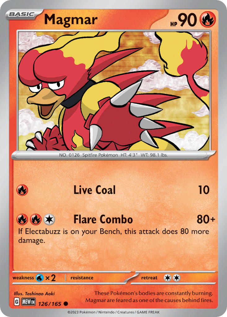 Magmar – 151 126/165 Pokémon card