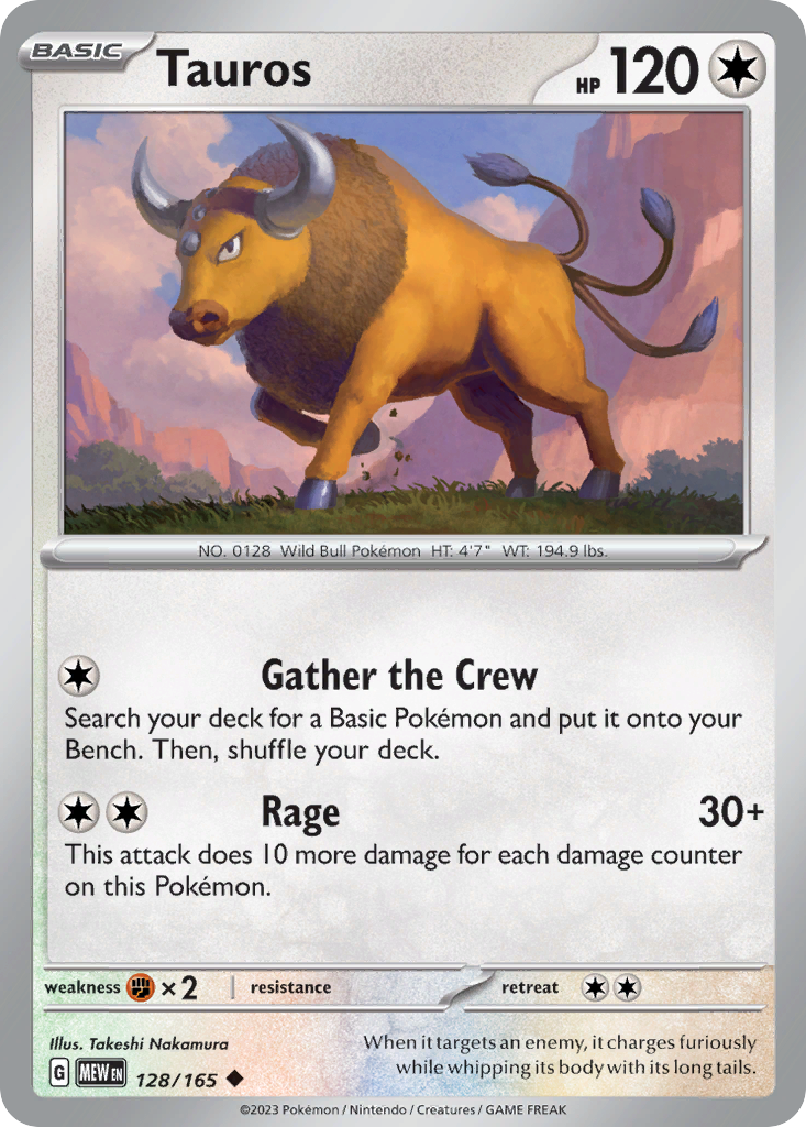 Tauros – 151 128/165 Pokémon card