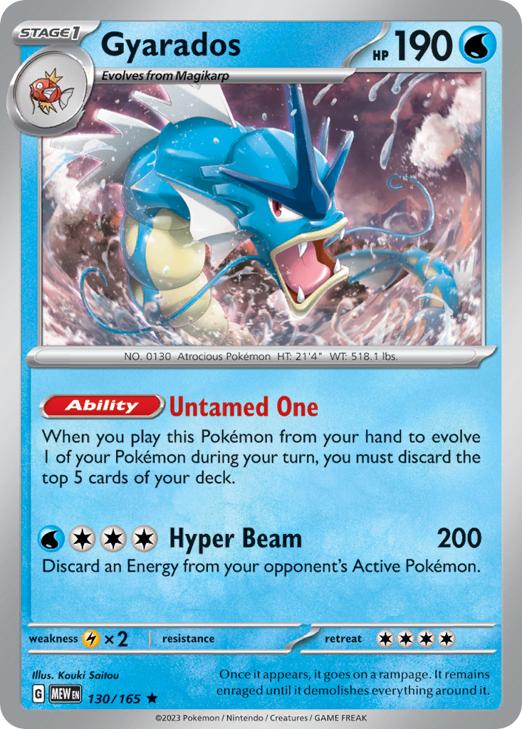 Gyarados – 151 130/165 Pokémon card