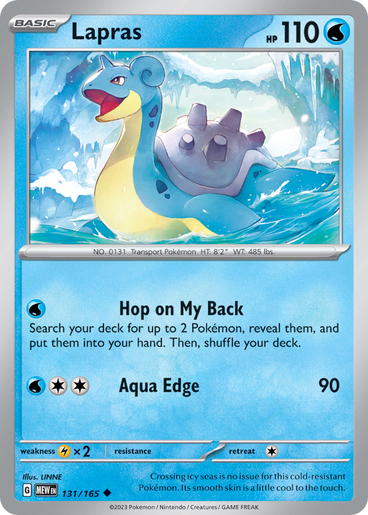 Lapras – 151 131/165 Pokémon card