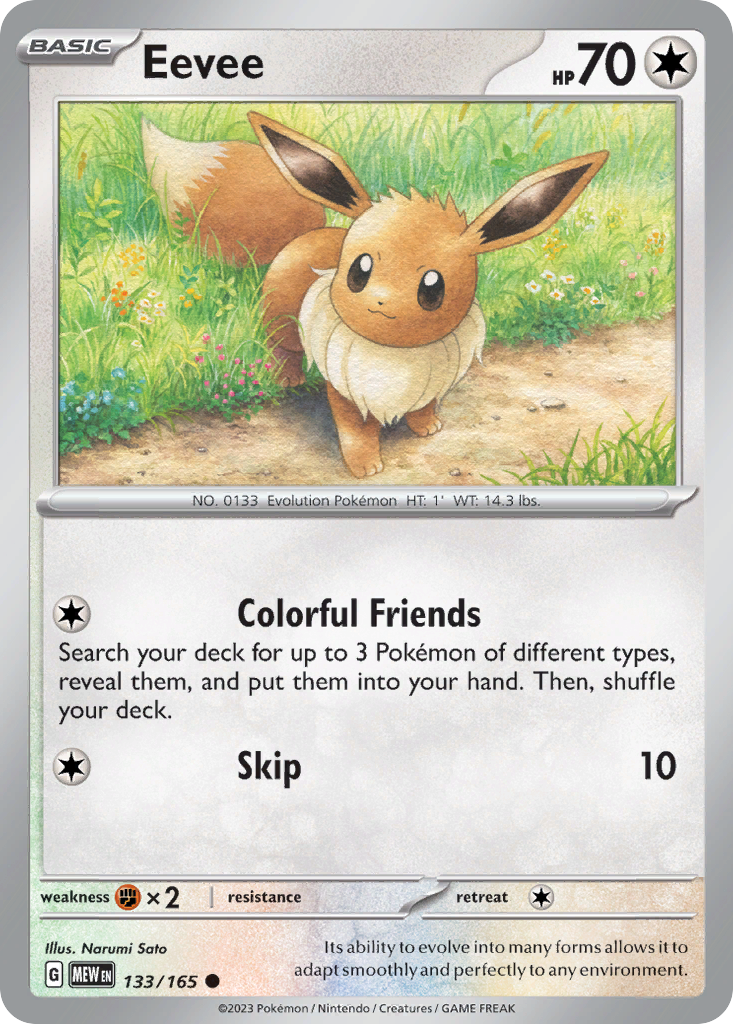 Eevee – 151 133/165 Pokémon card