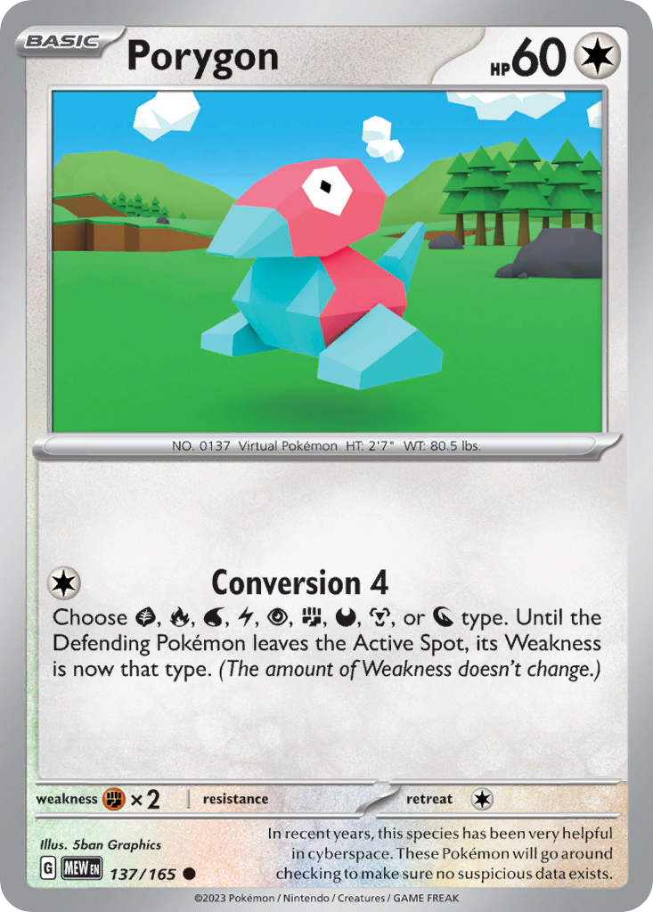 Porygon – 151 137/165 Pokémon card