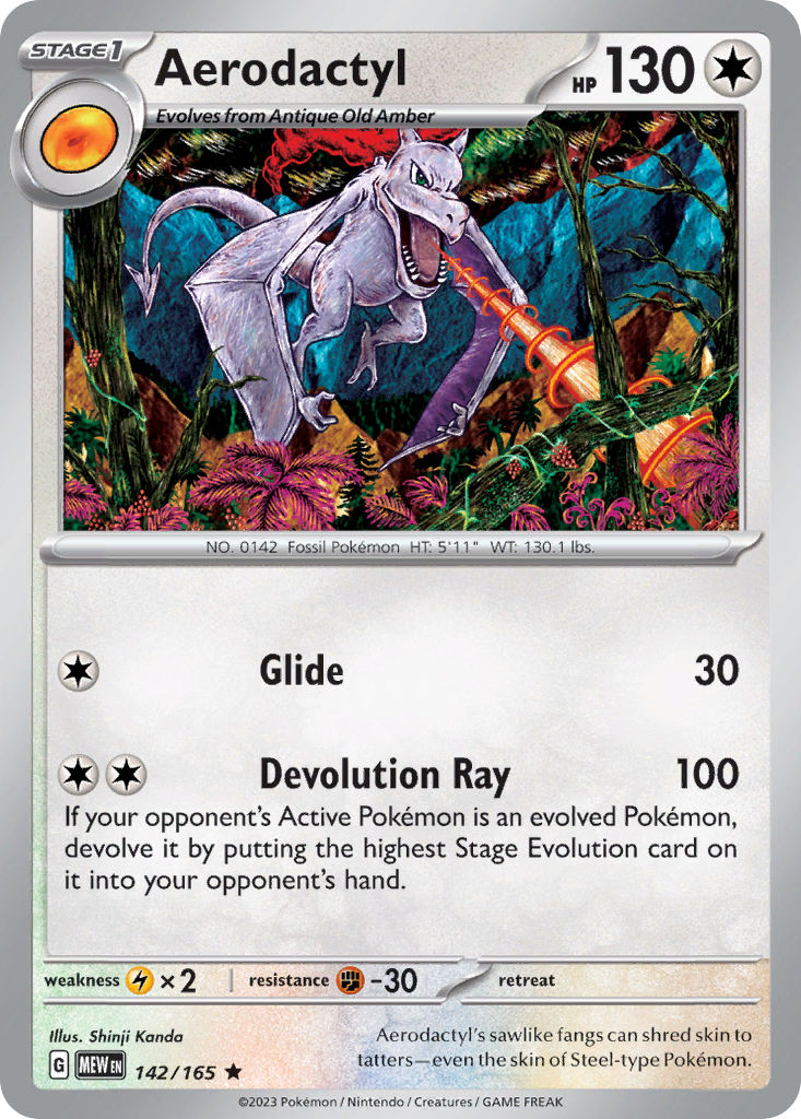 Aerodactyl – 151 142/165 Pokémon card