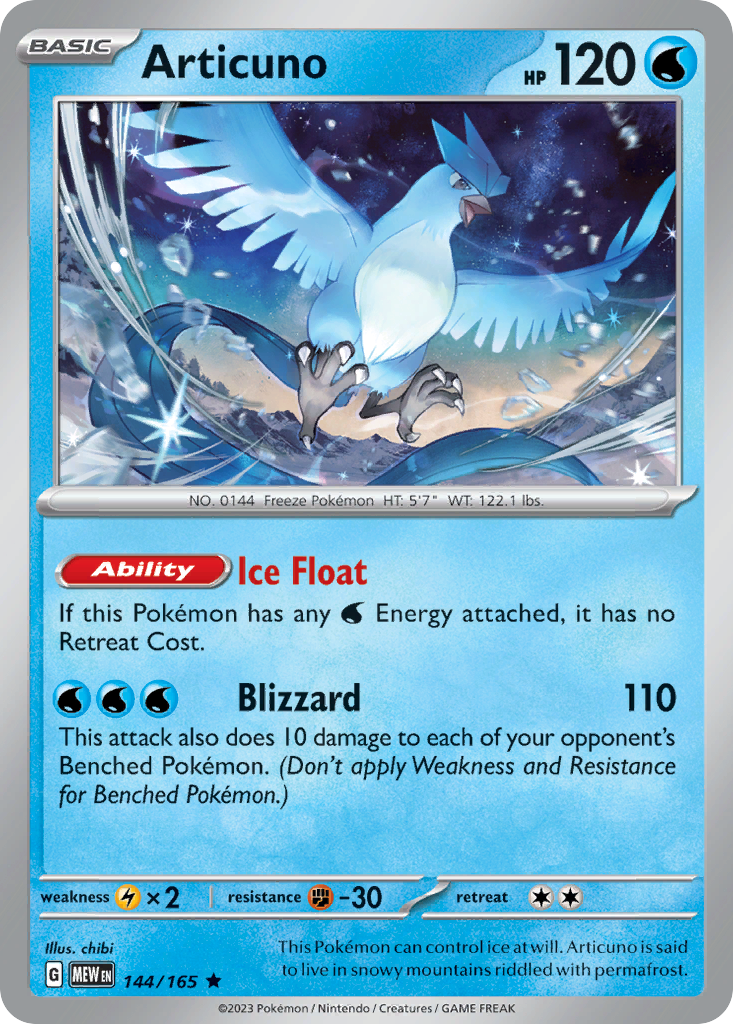 Articuno – 151 144/165 Pokémon card