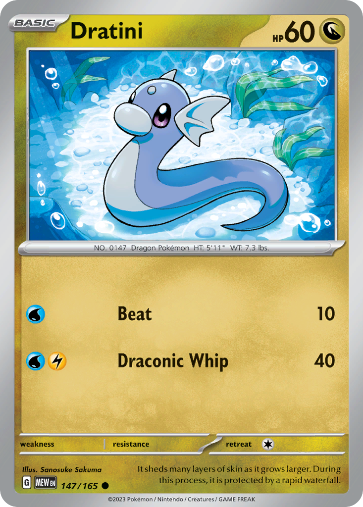 Dratini – 151 147/165 Pokémon card