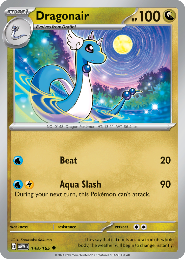 Dragonair – 151 148/165 Pokémon card