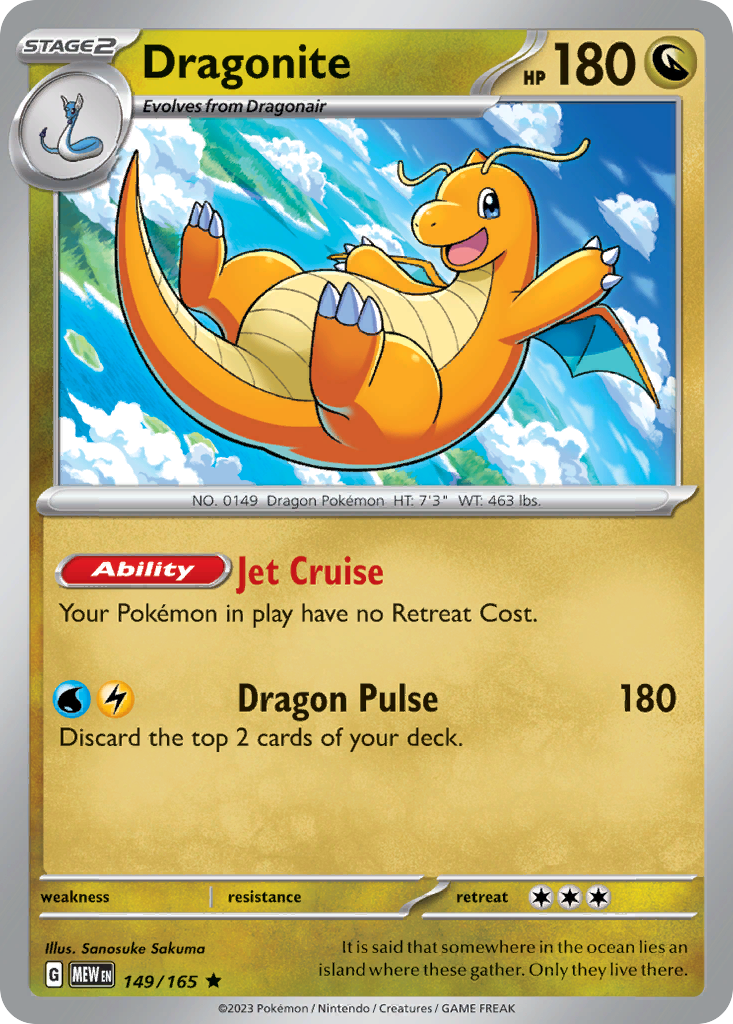 Dragonite – 151 149/165 Pokémon card