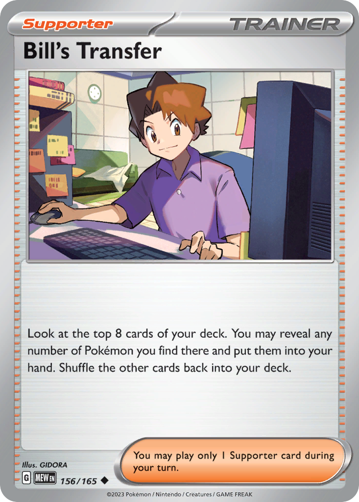 Bill's Transfer – 151 156/165 Pokémon card