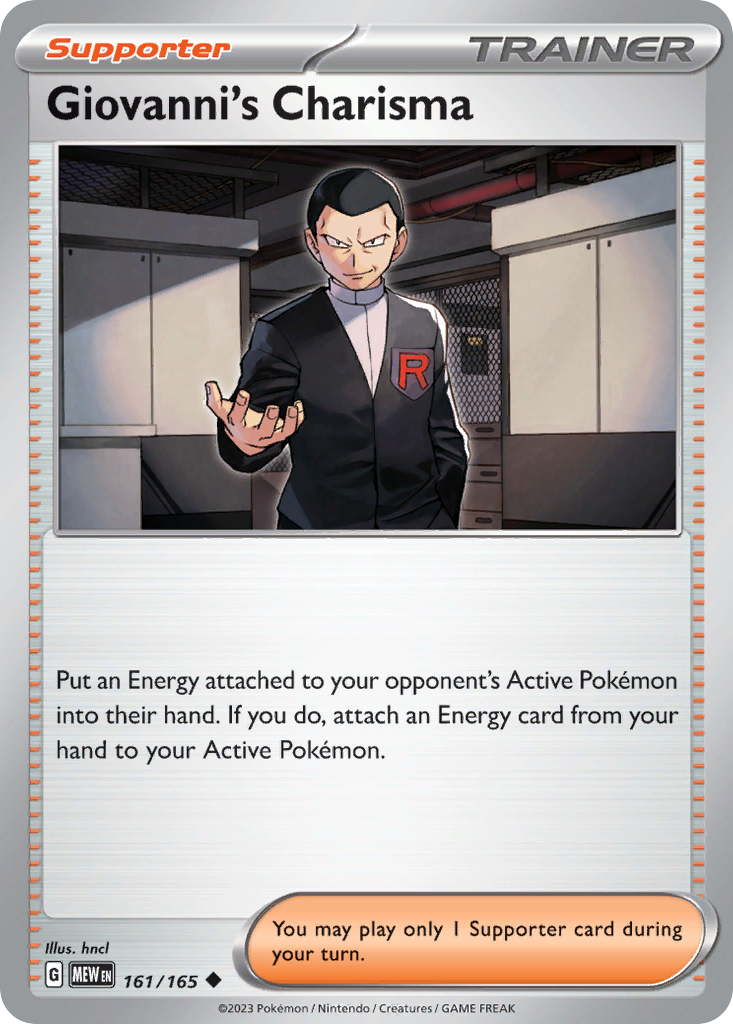 Giovanni's Charisma – 151 161/165 Pokémon card