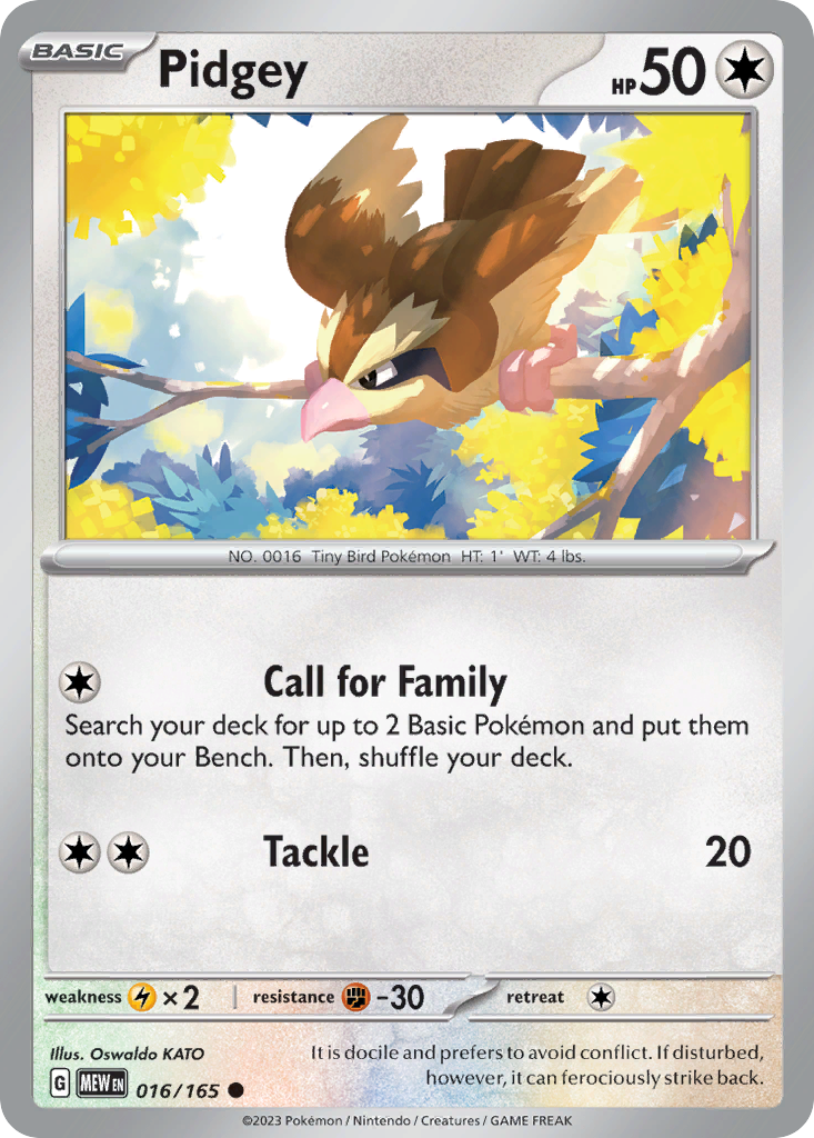 Pidgey – 151 016/165 Pokémon card