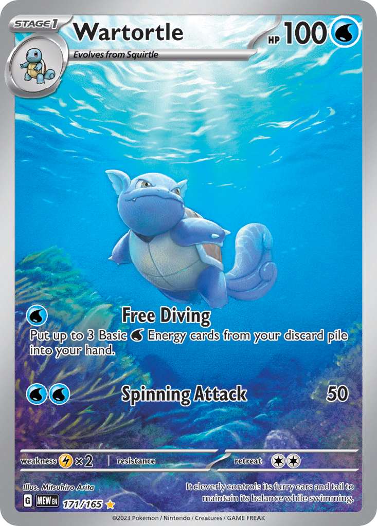Wartortle – 151 171/165 Pokémon card