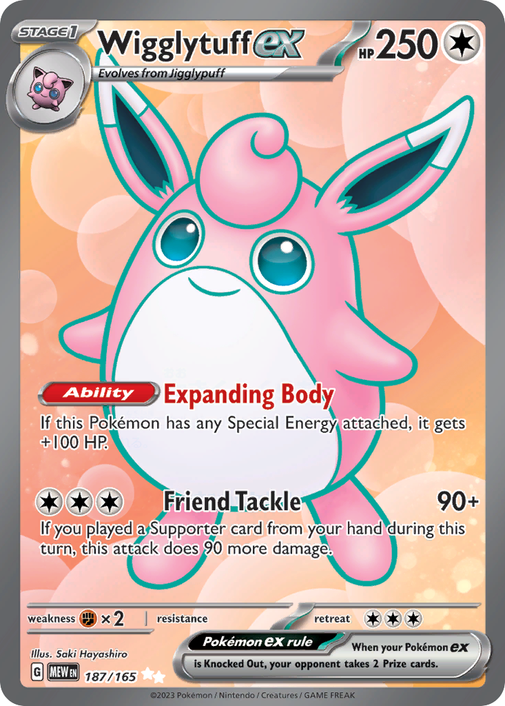 Wigglytuff ex – 151 187/165 Pokémon card