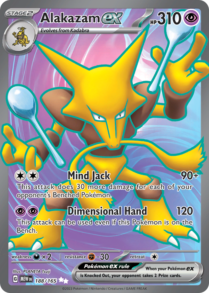 Alakazam ex – 151 188/165 Pokémon card