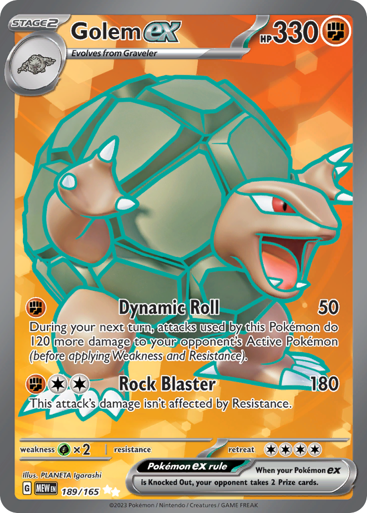 Golem ex – 151 189/165 Pokémon card