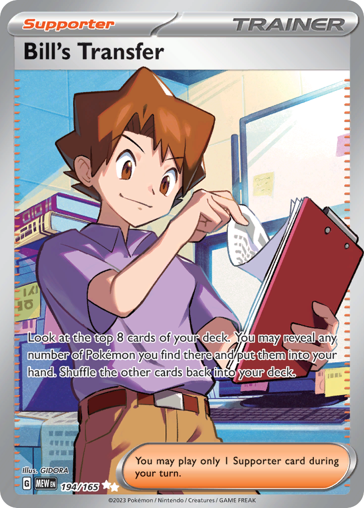 Bill's Transfer – 151 194/165 Pokémon card