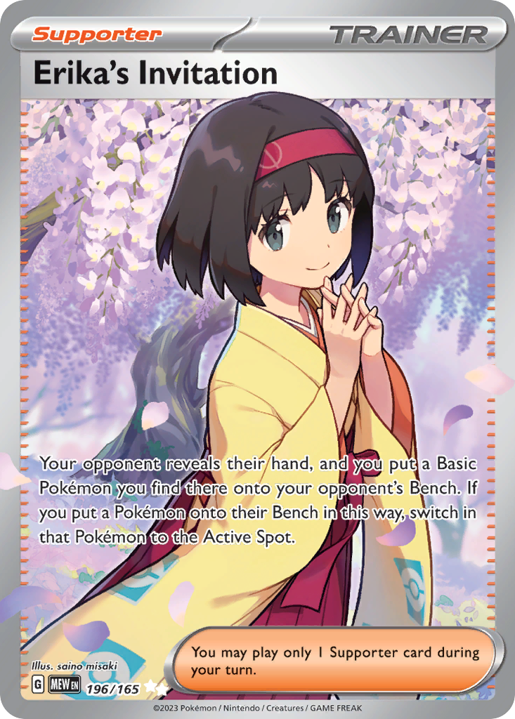 Erika's Invitation – 151 196/165 Pokémon card