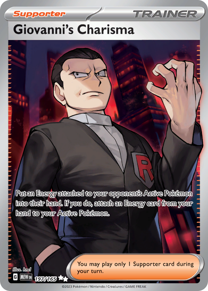 Giovanni's Charisma – 151 197/165 Pokémon card