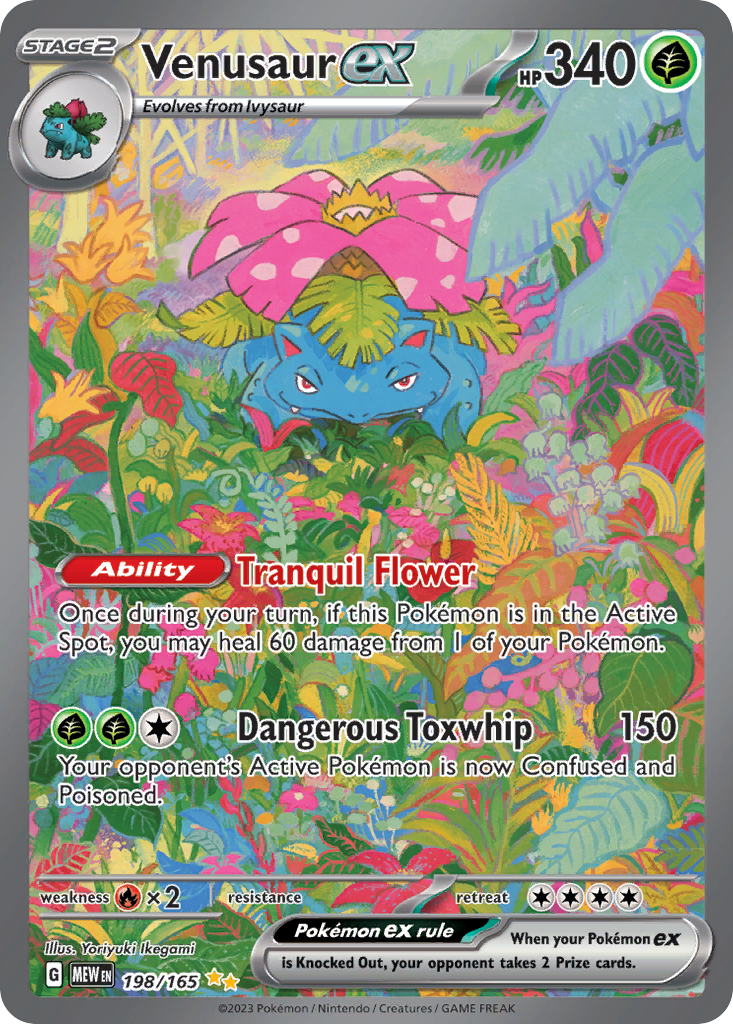 Venusaur ex – 151 198/165 Pokémon card