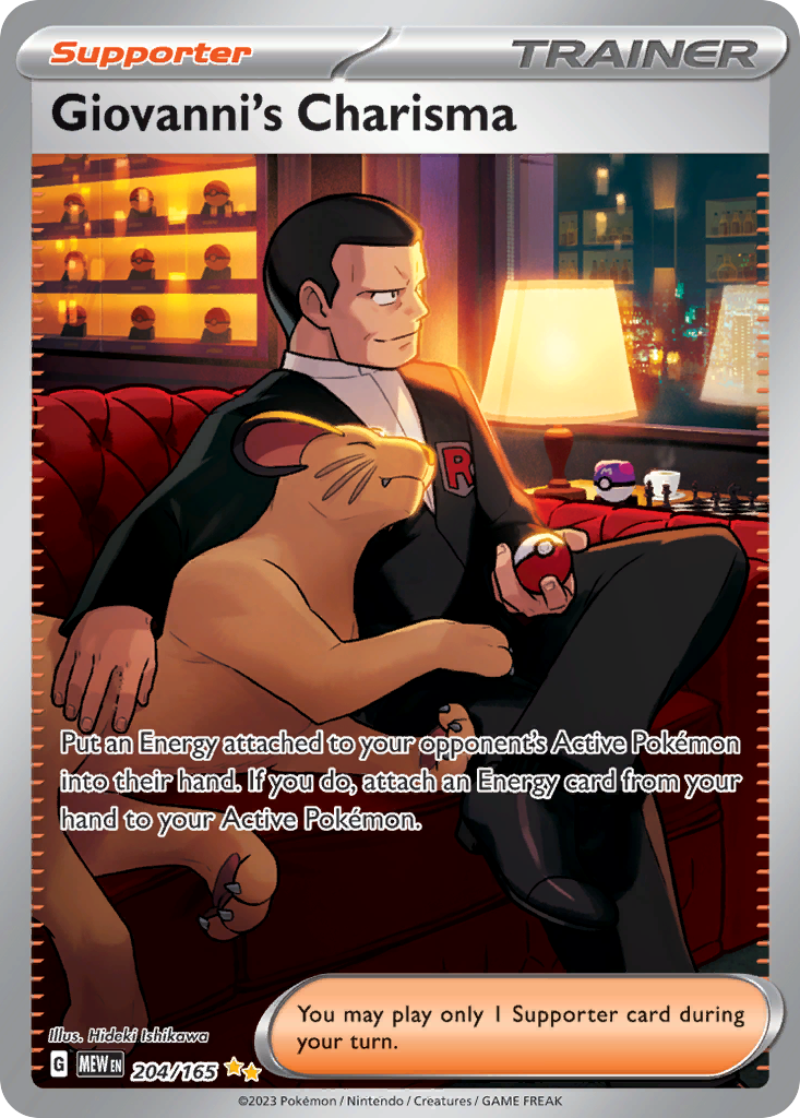 Giovanni's Charisma – 151 204/165 Pokémon card