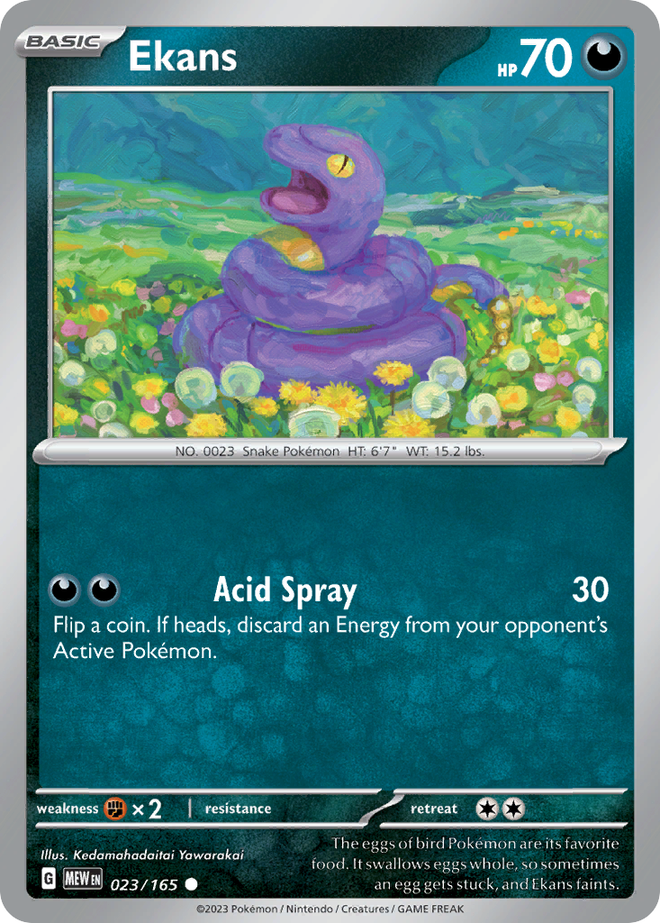 Ekans – 151 023/165 Pokémon card