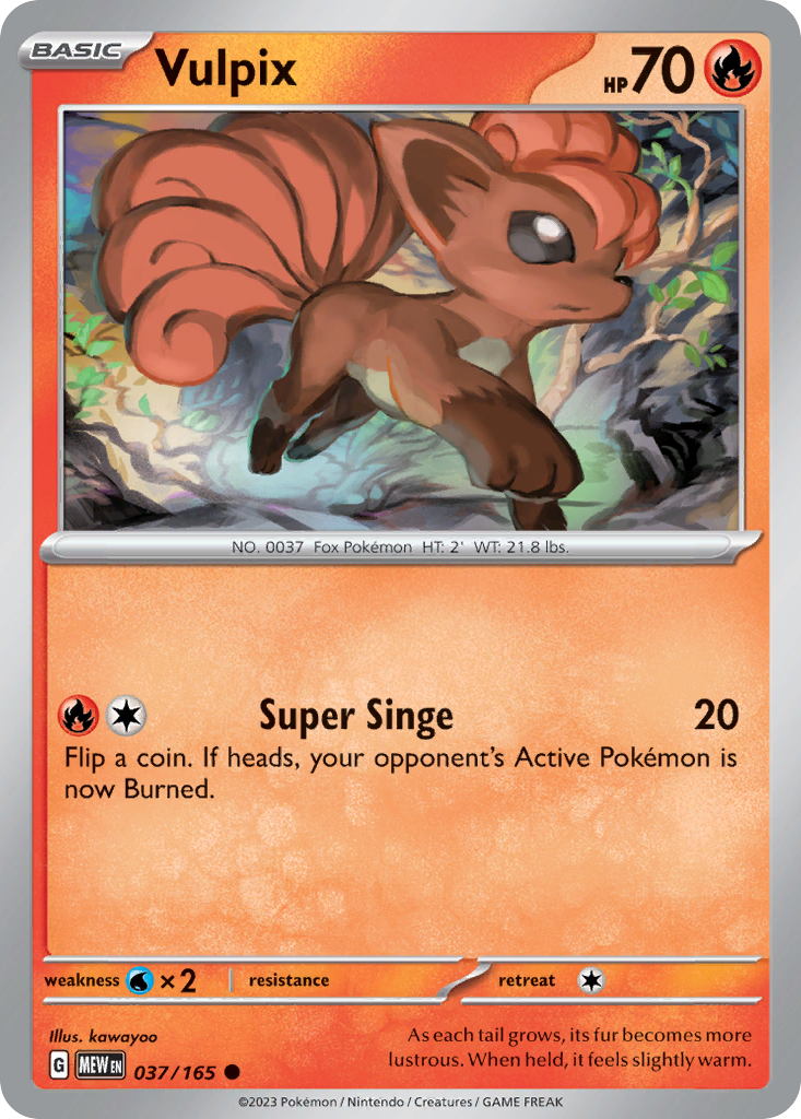 Vulpix – 151 037/165 Pokémon card