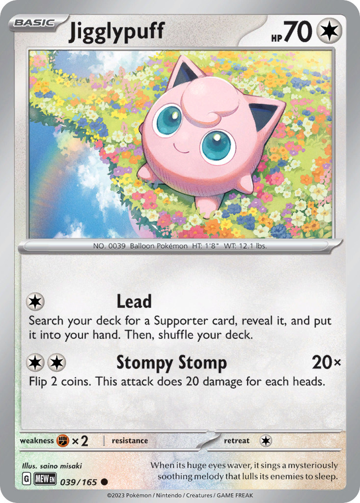 Jigglypuff – 151 039/165 Pokémon card