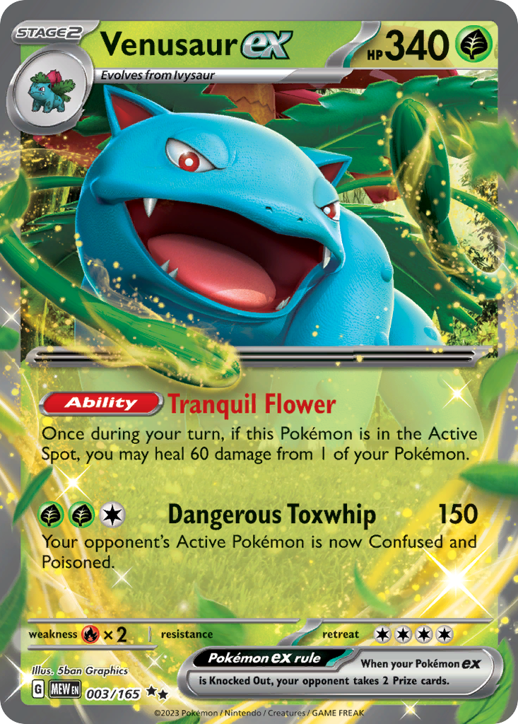 Venusaur ex – 151 003/165 Pokémon card