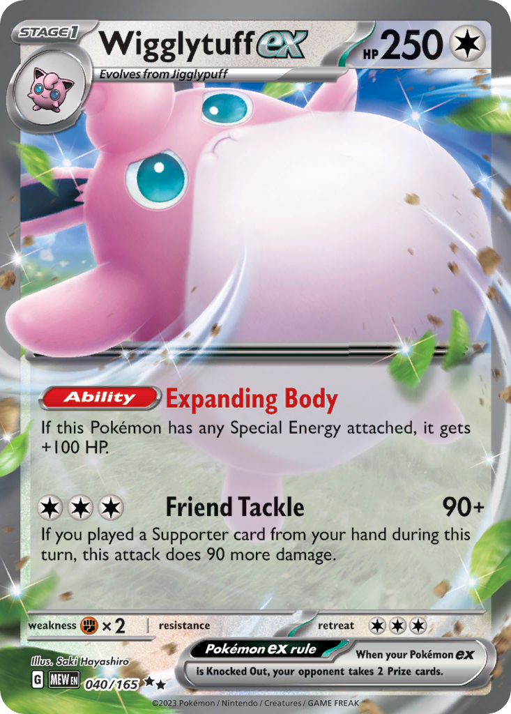 Wigglytuff ex – 151 040/165 Pokémon card