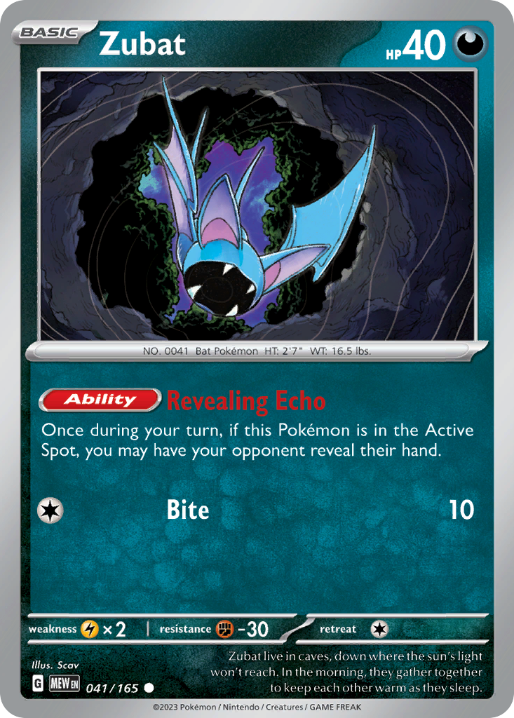 Zubat – 151 041/165 Pokémon card