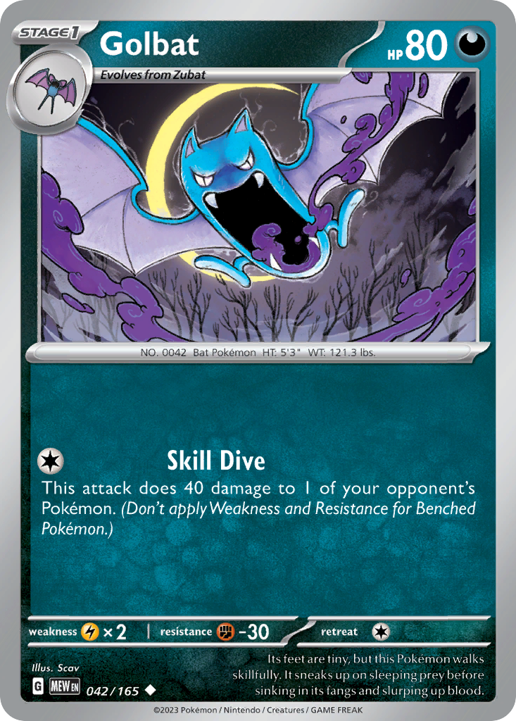 Golbat – 151 042/165 Pokémon card