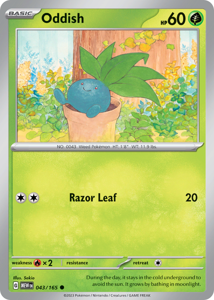 Oddish – 151 043/165 Pokémon card