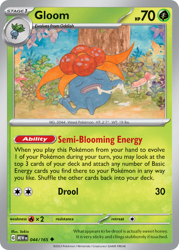 Gloom – 151 044/165 Pokémon card