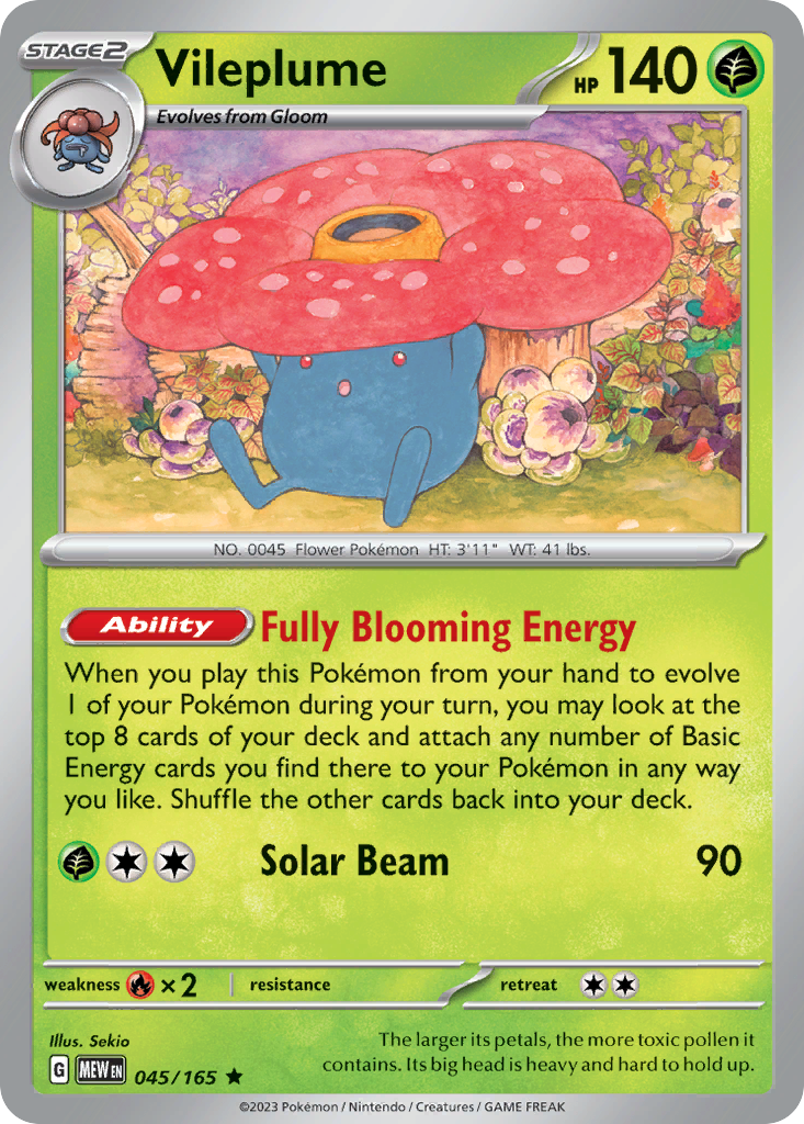 Vileplume – 151 045/165 Pokémon card
