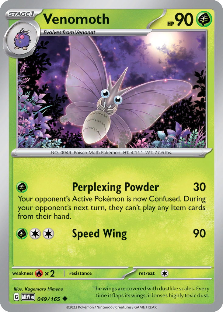Venomoth – 151 049/165 Pokémon card