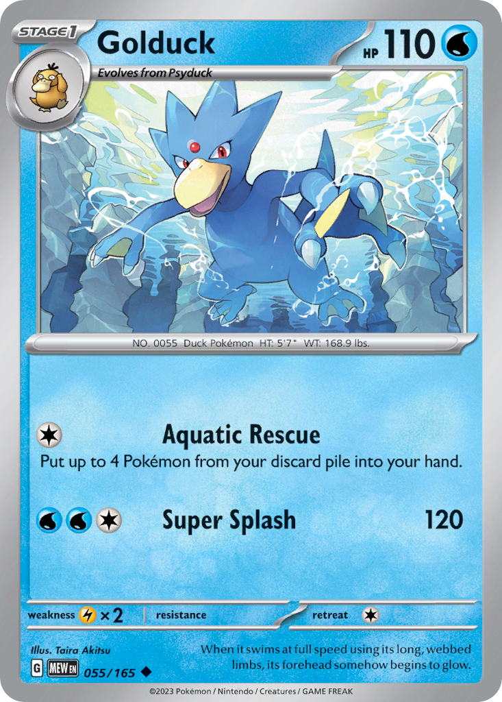 Golduck – 151 055/165 Pokémon card