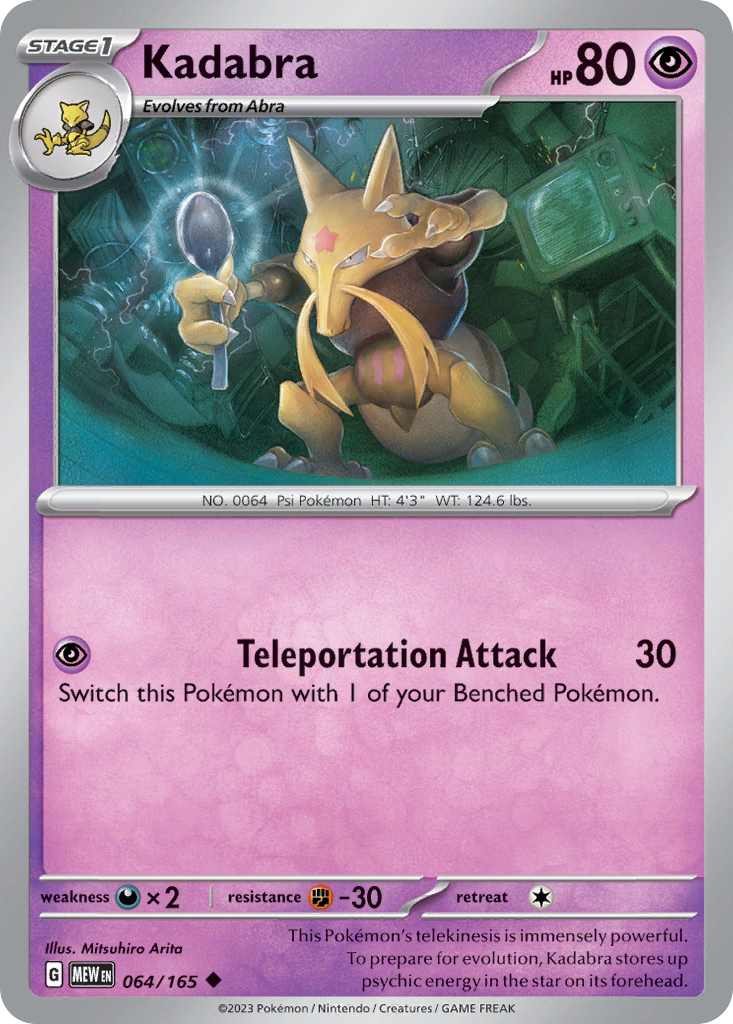 Kadabra – 151 064/165 Pokémon card