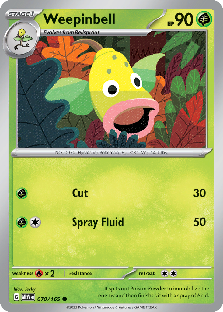 Weepinbell – 151 070/165 Pokémon card